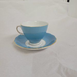 Antique Colclough made in England Blue Tea Cup Set